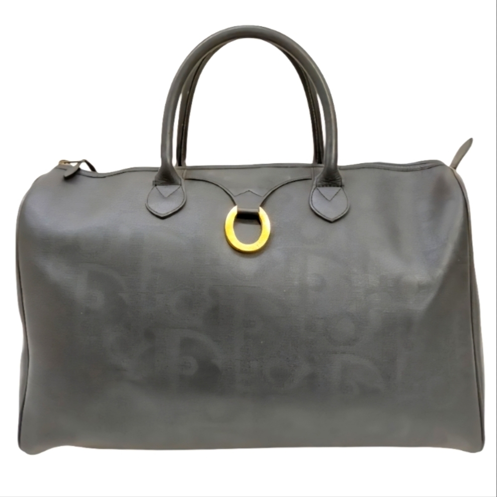 Authentic Dior Leather Boston Bag Black